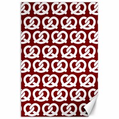 Red Pretzel Illustrations Pattern Canvas 24  X 36  by GardenOfOphir