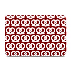 Red Pretzel Illustrations Pattern Plate Mats by GardenOfOphir