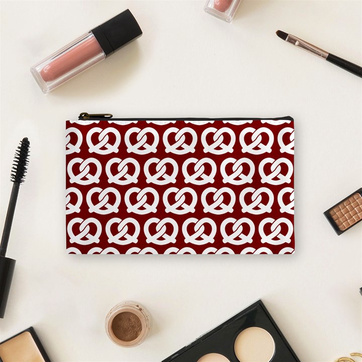 Red Pretzel Illustrations Pattern Cosmetic Bag (Small)