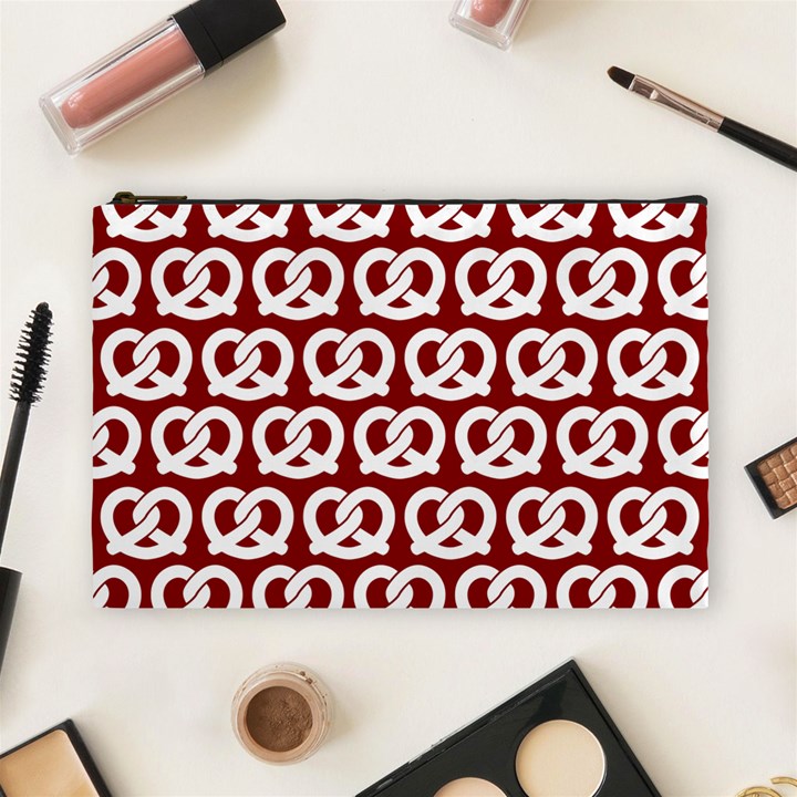 Red Pretzel Illustrations Pattern Cosmetic Bag (Large)