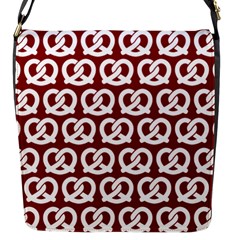 Red Pretzel Illustrations Pattern Flap Closure Messenger Bag (s) by GardenOfOphir