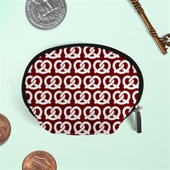 Red Pretzel Illustrations Pattern Accessory Pouch (small) by GardenOfOphir