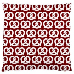 Red Pretzel Illustrations Pattern Large Premium Plush Fleece Cushion Case (one Side) by GardenOfOphir