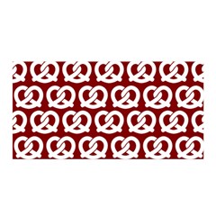 Red Pretzel Illustrations Pattern Satin Wrap 35  X 70  by GardenOfOphir