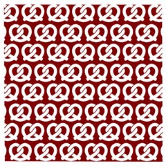 Red Pretzel Illustrations Pattern Wooden Puzzle Square