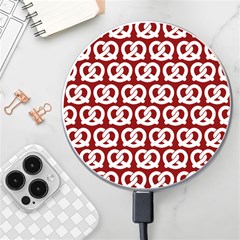 Red Pretzel Illustrations Pattern Wireless Fast Charger(white) by GardenOfOphir