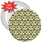 Olive Pretzel Illustrations Pattern 3  Buttons (100 pack)  Front