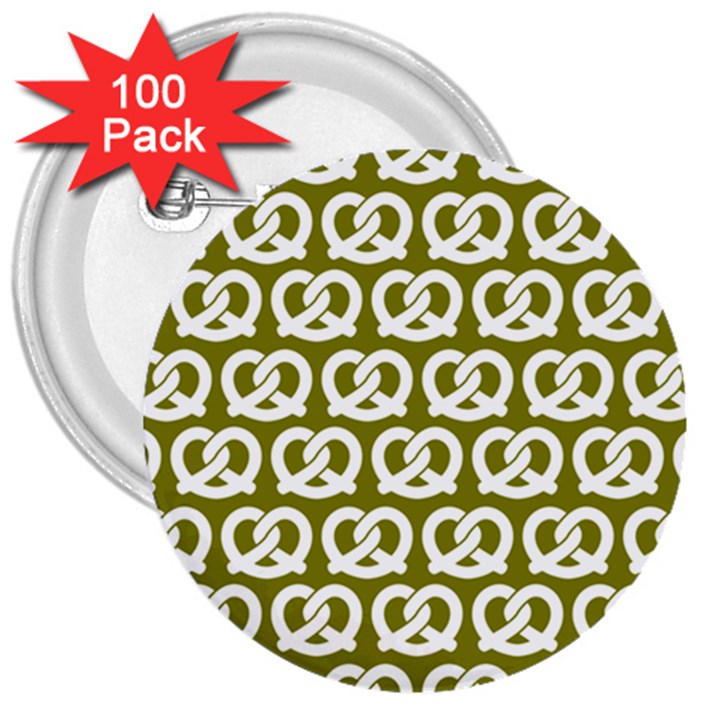 Olive Pretzel Illustrations Pattern 3  Buttons (100 pack) 