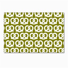 Olive Pretzel Illustrations Pattern Postcard 4 x 6  (pkg Of 10) by GardenOfOphir