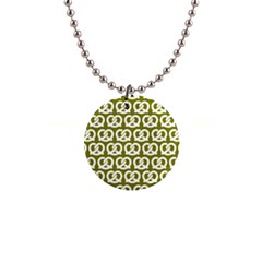 Olive Pretzel Illustrations Pattern 1  Button Necklace by GardenOfOphir