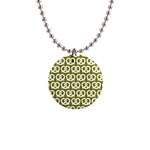 Olive Pretzel Illustrations Pattern 1  Button Necklace Front