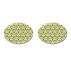 Olive Pretzel Illustrations Pattern Cufflinks (oval) by GardenOfOphir