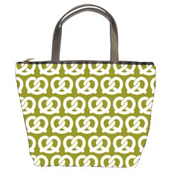 Olive Pretzel Illustrations Pattern Bucket Bag by GardenOfOphir