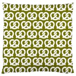 Olive Pretzel Illustrations Pattern Large Premium Plush Fleece Cushion Case (Two Sides) Front