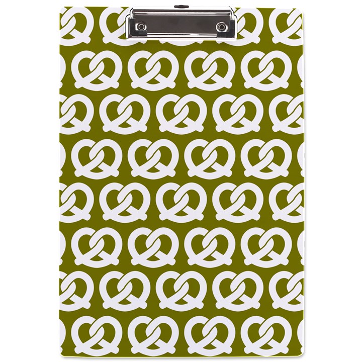 Olive Pretzel Illustrations Pattern A4 Acrylic Clipboard