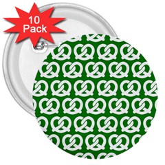 Green Pretzel Illustrations Pattern 3  Buttons (10 Pack)  by GardenOfOphir