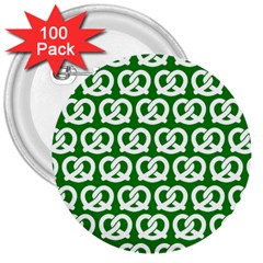 Green Pretzel Illustrations Pattern 3  Buttons (100 Pack)  by GardenOfOphir