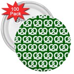 Green Pretzel Illustrations Pattern 3  Buttons (100 pack)  Front