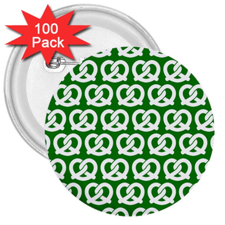 Green Pretzel Illustrations Pattern 3  Buttons (100 pack) 