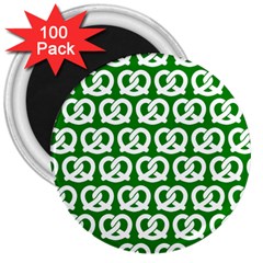 Green Pretzel Illustrations Pattern 3  Magnets (100 Pack) by GardenOfOphir