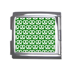 Green Pretzel Illustrations Pattern Mega Link Italian Charm (18mm) by GardenOfOphir