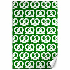 Green Pretzel Illustrations Pattern Canvas 24  X 36  by GardenOfOphir