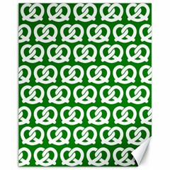 Green Pretzel Illustrations Pattern Canvas 11  X 14  by GardenOfOphir