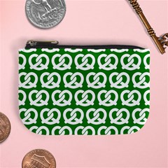 Green Pretzel Illustrations Pattern Mini Coin Purse by GardenOfOphir