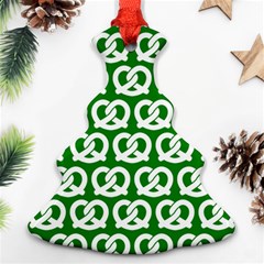 Green Pretzel Illustrations Pattern Ornament (christmas Tree)  by GardenOfOphir