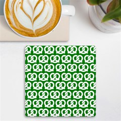 Green Pretzel Illustrations Pattern Uv Print Square Tile Coaster  by GardenOfOphir