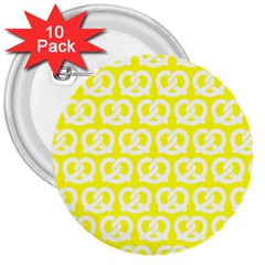 Yellow Pretzel Illustrations Pattern 3  Buttons (10 Pack)  by GardenOfOphir