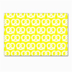 Yellow Pretzel Illustrations Pattern Postcards 5  X 7  (pkg Of 10) by GardenOfOphir