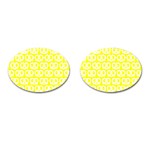 Yellow Pretzel Illustrations Pattern Cufflinks (Oval) Front(Pair)