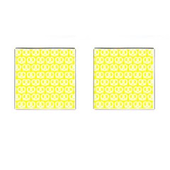 Yellow Pretzel Illustrations Pattern Cufflinks (square) by GardenOfOphir