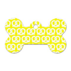 Yellow Pretzel Illustrations Pattern Dog Tag Bone (one Side) by GardenOfOphir