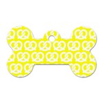 Yellow Pretzel Illustrations Pattern Dog Tag Bone (Two Sides) Back