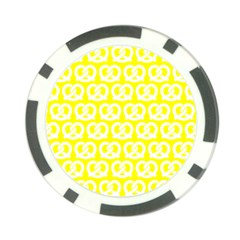 Yellow Pretzel Illustrations Pattern Poker Chip Card Guard