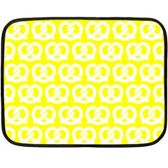 Yellow Pretzel Illustrations Pattern Fleece Blanket (mini) by GardenOfOphir