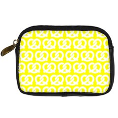 Yellow Pretzel Illustrations Pattern Digital Camera Leather Case by GardenOfOphir