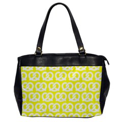 Yellow Pretzel Illustrations Pattern Oversize Office Handbag