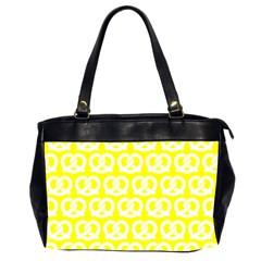 Yellow Pretzel Illustrations Pattern Oversize Office Handbag (2 Sides)