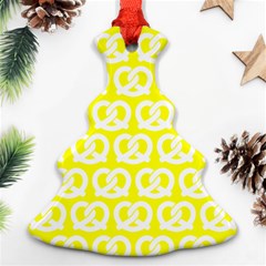 Yellow Pretzel Illustrations Pattern Christmas Tree Ornament (two Sides)