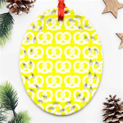 Yellow Pretzel Illustrations Pattern Oval Filigree Ornament (two Sides) by GardenOfOphir