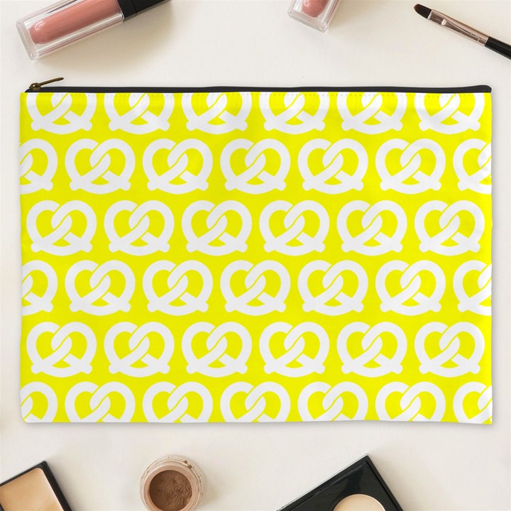 Yellow Pretzel Illustrations Pattern Cosmetic Bag (XXXL)