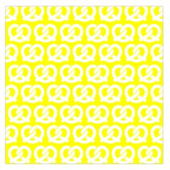 Yellow Pretzel Illustrations Pattern Square Satin Scarf (36  X 36 ) by GardenOfOphir