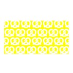 Yellow Pretzel Illustrations Pattern Satin Wrap 35  x 70  Front