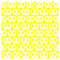 Yellow Pretzel Illustrations Pattern Wooden Puzzle Square by GardenOfOphir