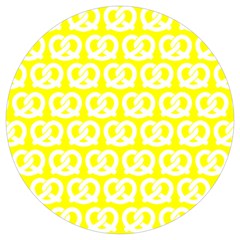 Yellow Pretzel Illustrations Pattern Round Trivet by GardenOfOphir