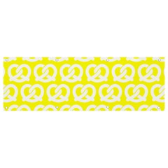 Yellow Pretzel Illustrations Pattern Banner And Sign 9  X 3  by GardenOfOphir