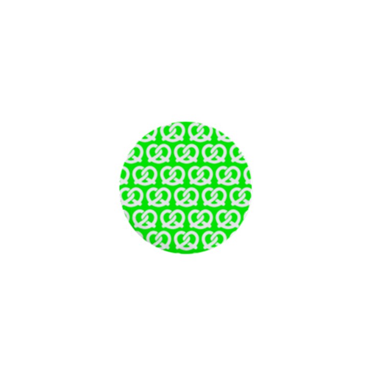 Neon Green Pretzel Illustrations Pattern 1  Mini Buttons